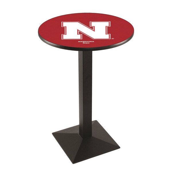 42" Blk Wrinkle Nebraska Pub Table